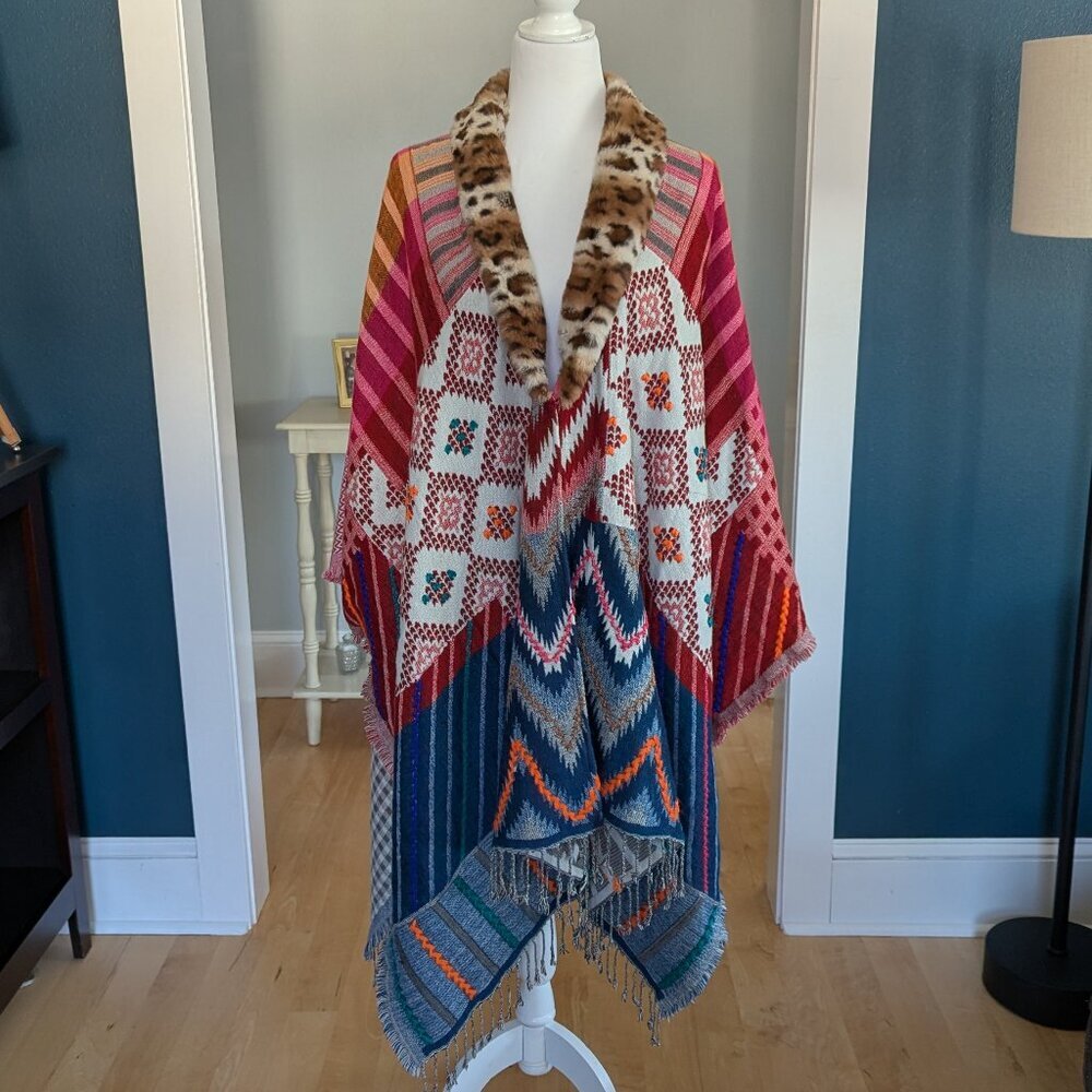 Aratta Silent Journey Poncho One Suze Southwestern - Picture 2 of 9
